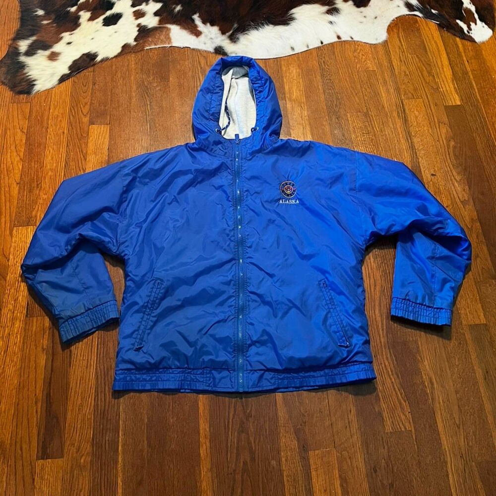 Gear for Sports Alaska Blue Hooded Windbreaker Jacket Men’s Large